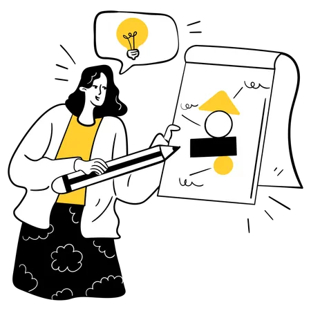 Woman giving creative briefing  Illustration