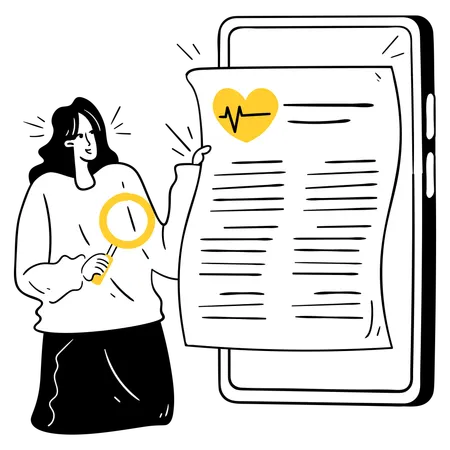 Woman Giving Digital Health Advice  Illustration
