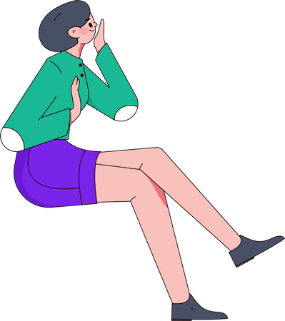 Woman giving expression  Illustration