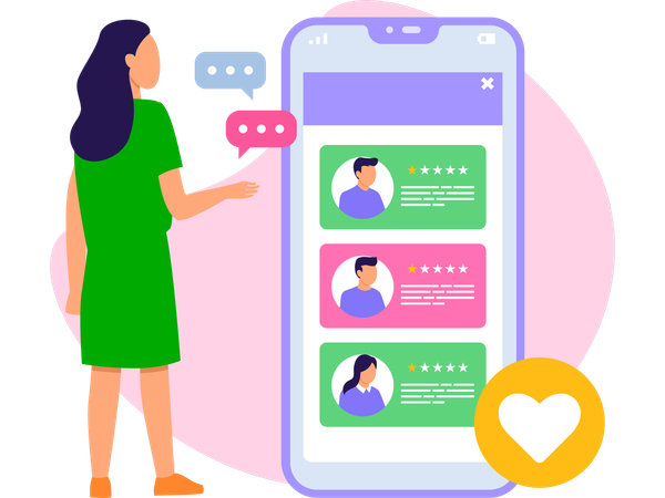 Woman giving Feedback  Illustration