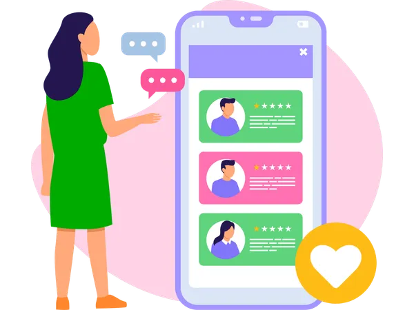 Woman giving Feedback  Illustration