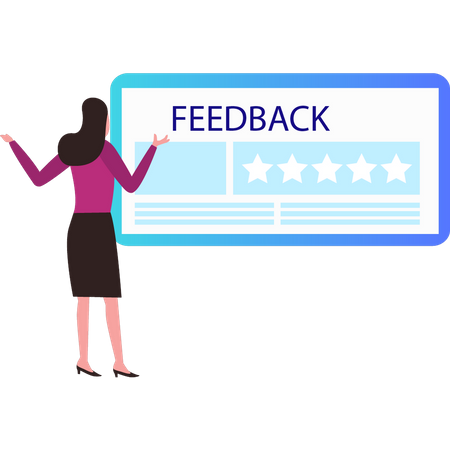 Woman giving feedback  Illustration