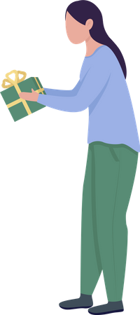 Woman giving gift  Illustration