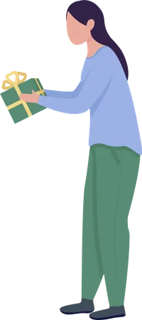 Woman giving gift  Illustration