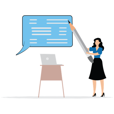 Woman giving incentives motivate presentation to employees  Illustration