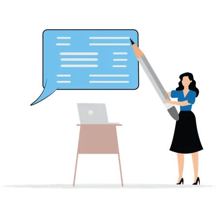 Woman giving incentives motivate presentation to employees  Illustration