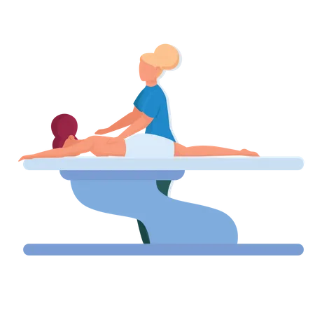 Woman giving massage to young lady Illustration