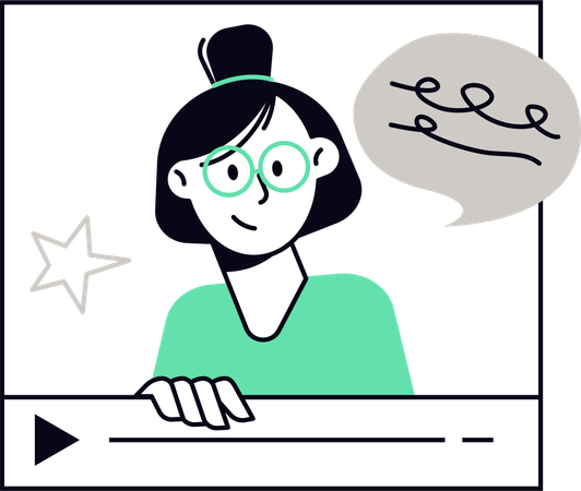 Woman giving online job interview  Illustration