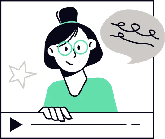Woman giving online job interview  Illustration