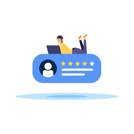 Customer Review Flat Illustration In This Design You Can See How Technology Connect To Each Other Each File Comes With A Project In Which You Can Easily Change Colors And More Illustration