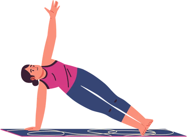 Woman giving plank pose  Illustration