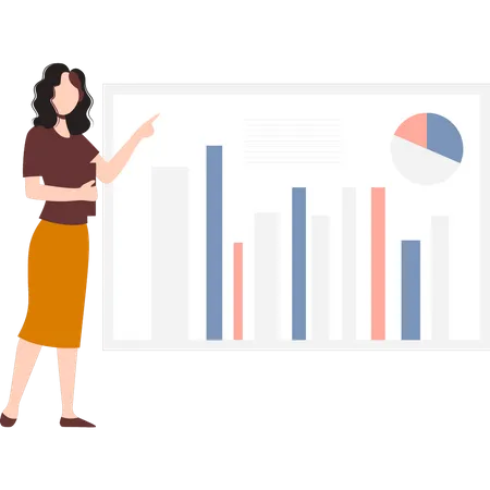 Woman giving presentation  Illustration