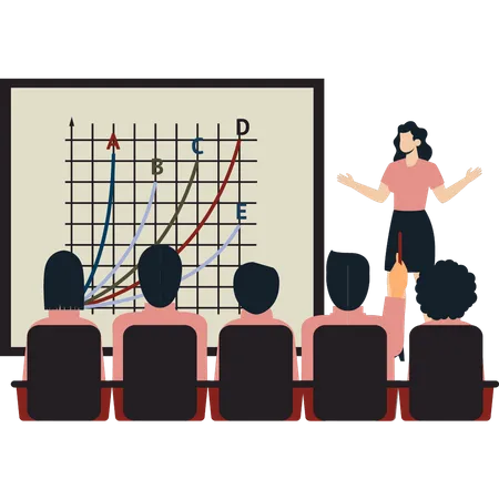 Woman  giving presentation  Illustration