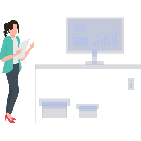 Woman giving presentation  Illustration