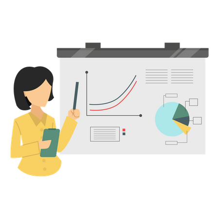 Woman giving presentation  Illustration