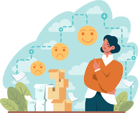 Woman giving product review  Illustration