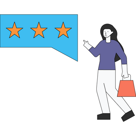 Woman giving rating  Illustration