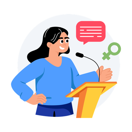 Woman giving Speech  Illustration