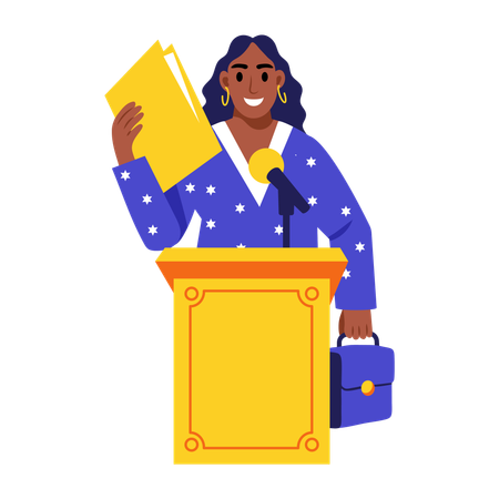 Woman giving speech on feminism  Illustration