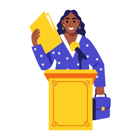 Woman giving speech on feminism  Illustration