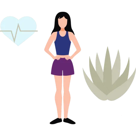 Woman Giving Standing Pose  Illustration