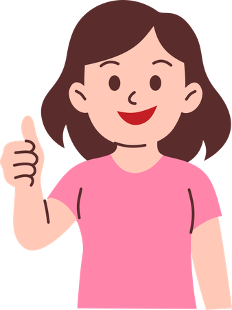 Woman Giving Thumbs Up  Illustration