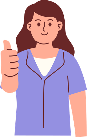 Woman Giving Thumbs Up  Illustration