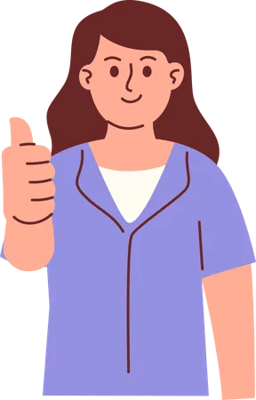 Woman Giving Thumbs Up  Illustration