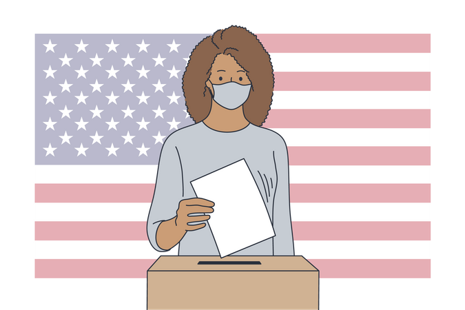 Woman giving vote  Illustration