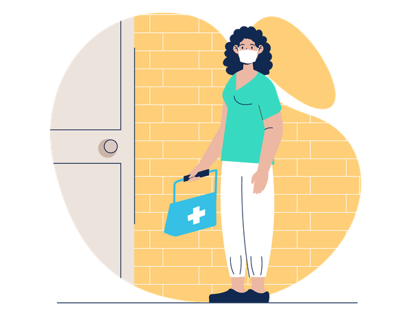 Woman goes for medical checkup  Illustration