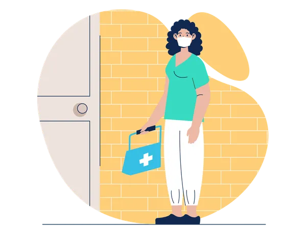 Woman goes for medical checkup  Illustration