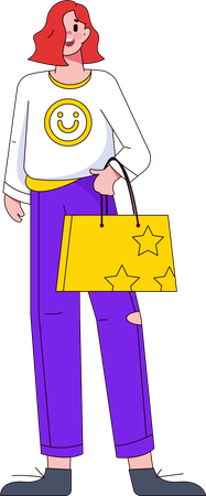 Woman goes for shopping  Illustration