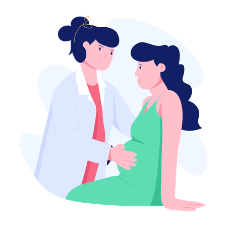 Woman going for Pregnancy Checkup  Illustration