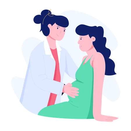 Woman going for Pregnancy Checkup  Illustration