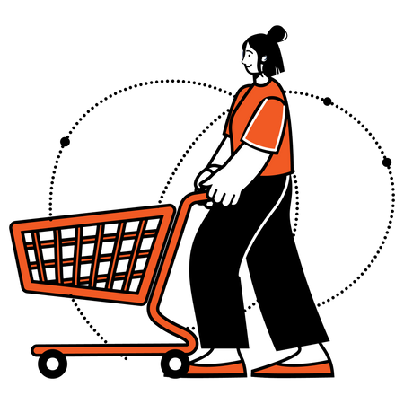 Woman going for shopping  Illustration