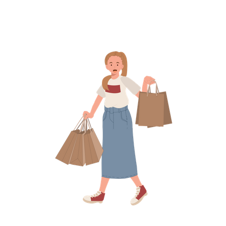 Woman going for shopping  Illustration