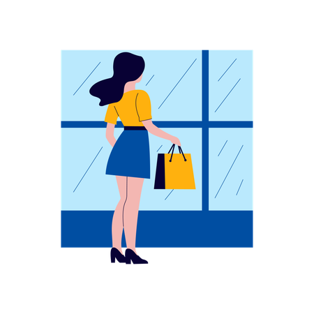 Woman going for shopping  Illustration