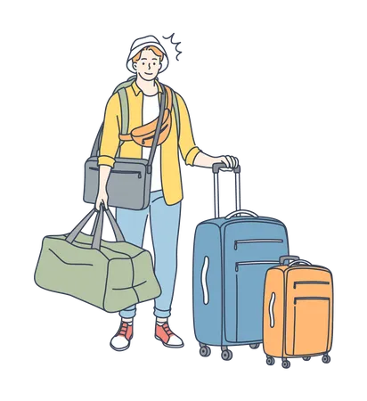 Woman going for trip  Illustration
