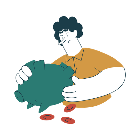 Woman going low on savings  Illustration