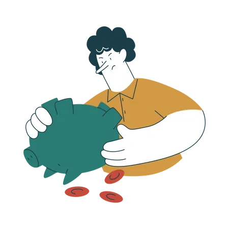 Woman going low on savings  Illustration