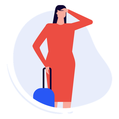 Woman going on trip Illustration