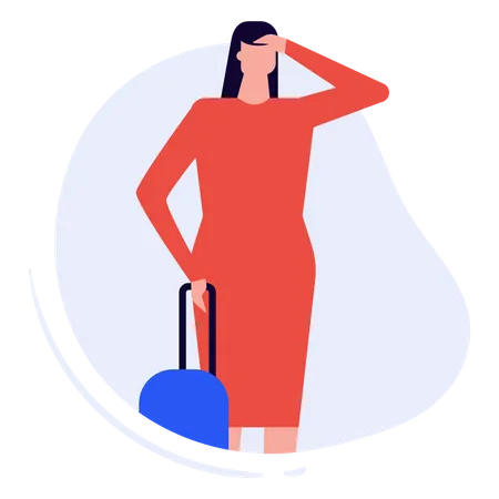 Woman going on trip  Illustration