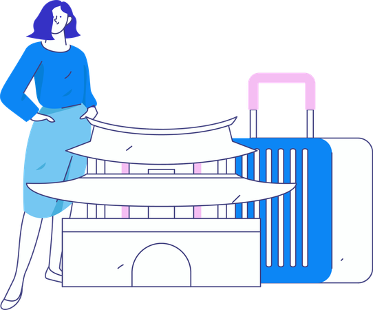 Woman going on trip  Illustration