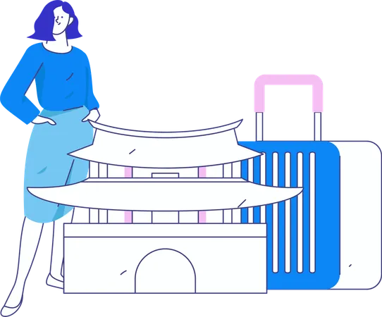 Woman going on trip  Illustration