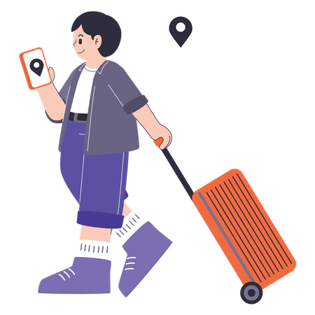 Woman Going On Vacation Illustration