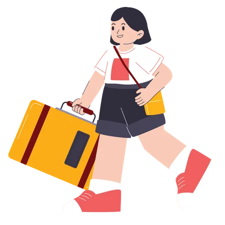 Woman Going On Vacation  イラスト