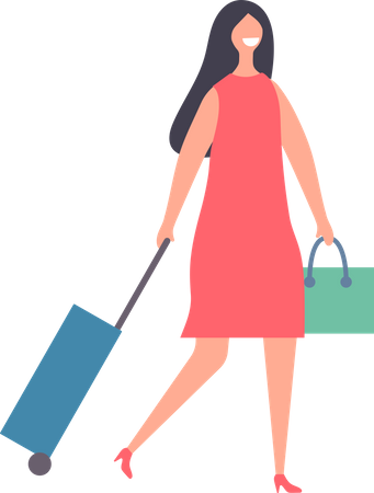 Woman going on vacation Illustration
