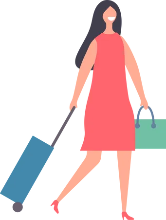 Woman going on vacation  Illustration
