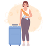 woman going on vacation illustrations free