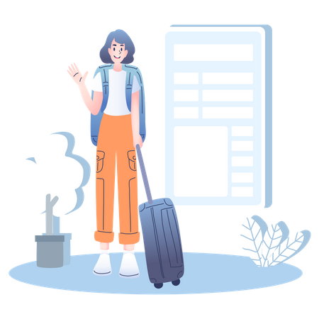 Woman going on vacation  Illustration